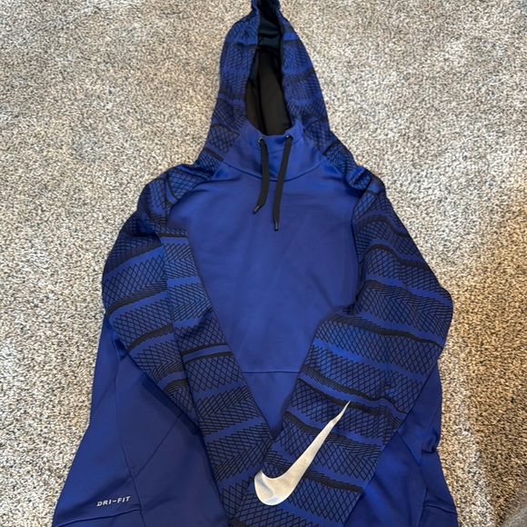 Nike Blue and Black Dri-FIT Hoodie - Picture 1 of 2